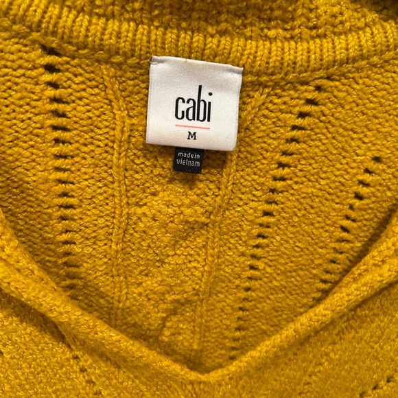 CAbi Shipshape Mustard V-Neck Sweater - Picture 6 of 7